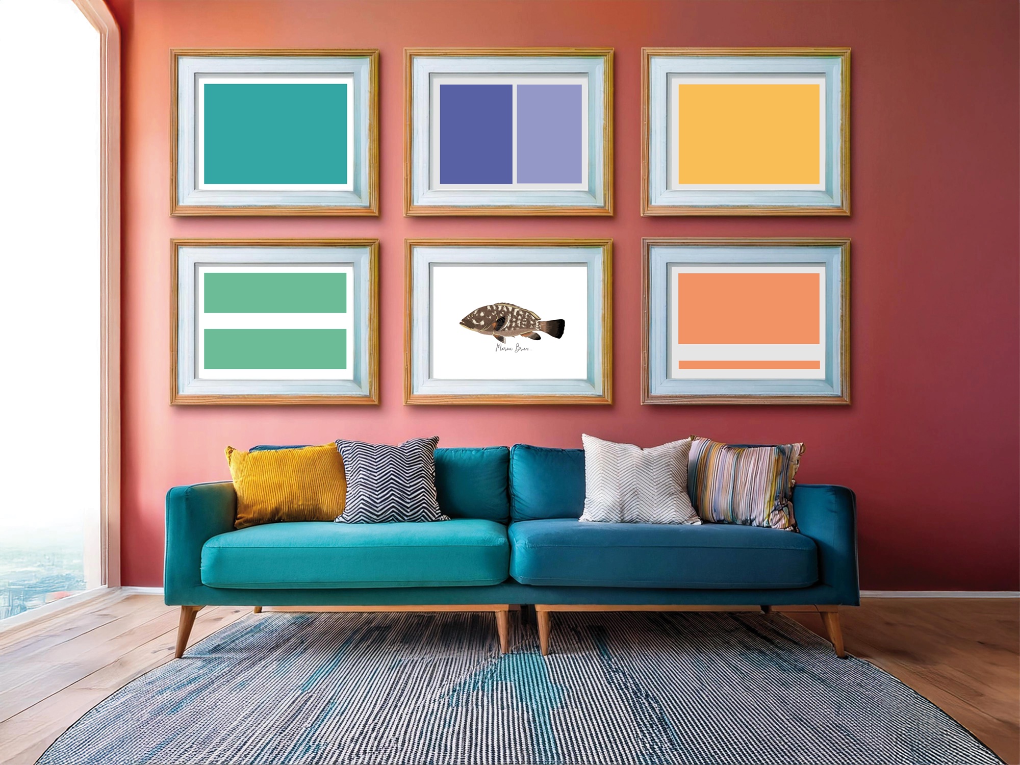 Affiche 30x40 cm Mérou Brun - Collection "Les poissons de la Côte Méditerranéenne" – Image 2