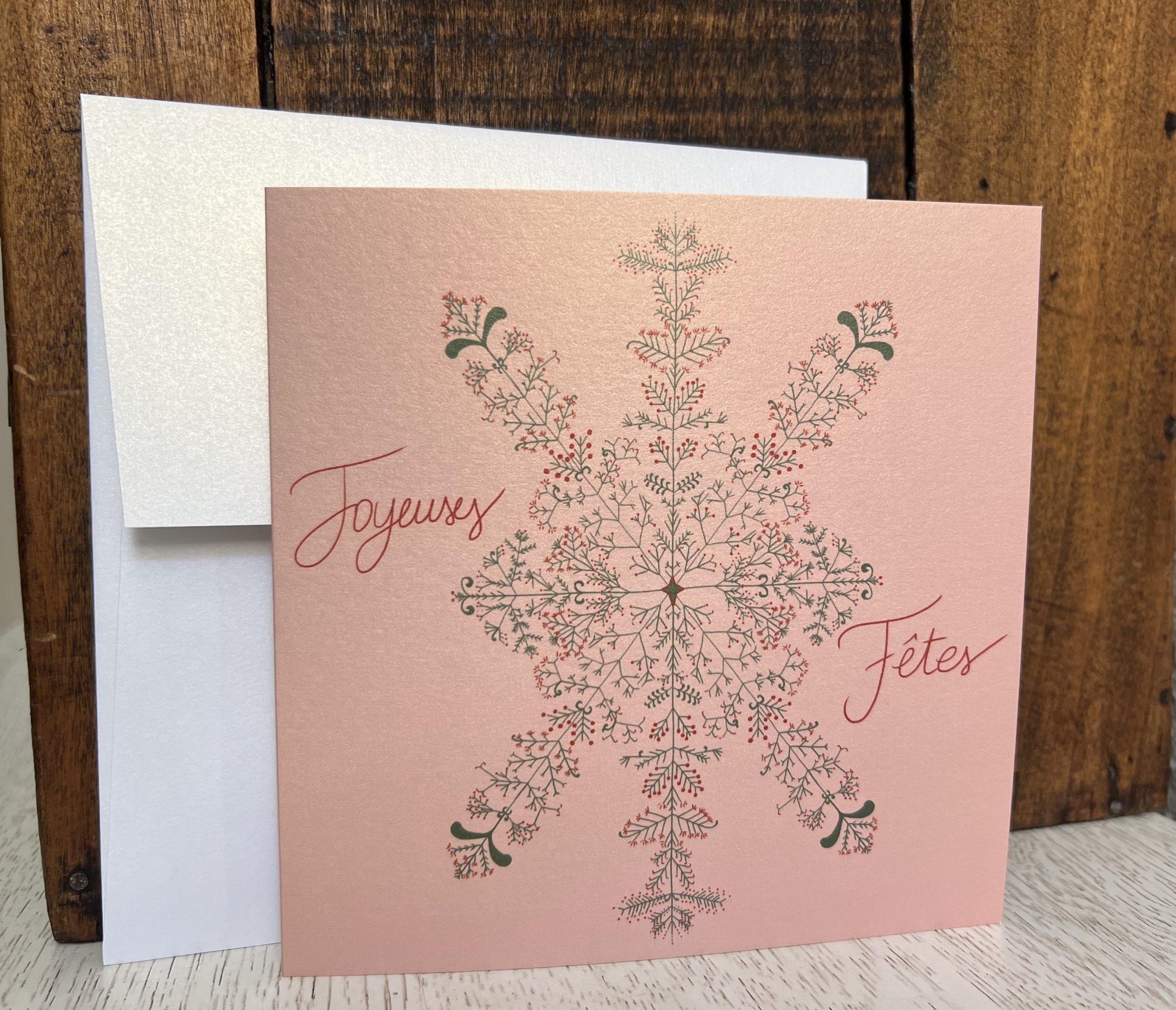 Carte de Noël "Joyeuses Fêtes" Flocon – 15x15cm – Image 3