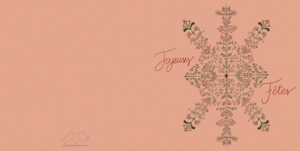 Carte de Noël "Joyeuses Fêtes" Flocon – 15x15cm
