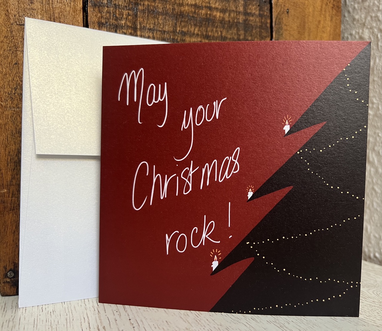 Carte de Noël "May your Christmas rock!" – 15x15cm – Image 4