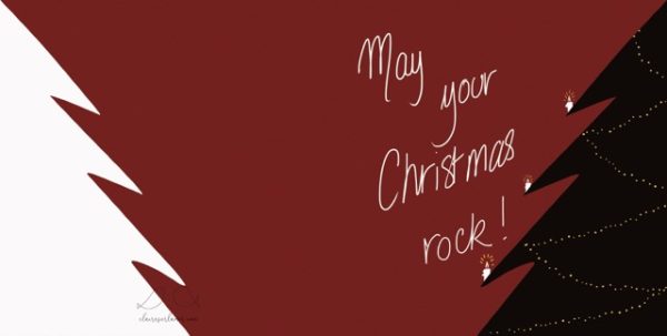 Carte de Noël "May your Christmas rock!" – 15x15cm