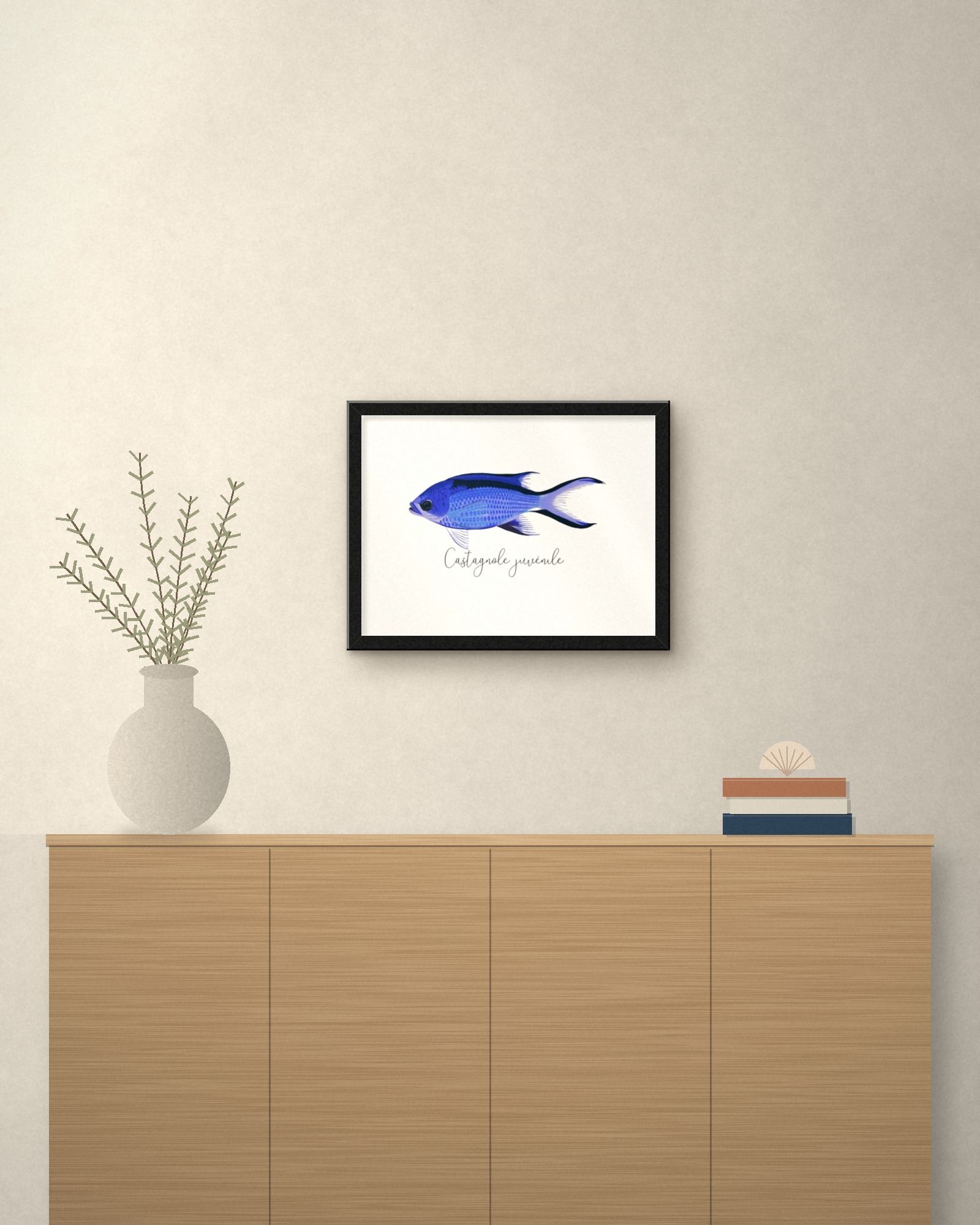 Affiche 30x40 cm Castagnole Juvénile - Collection "Les poissons de la Côte Méditerranéenne" – Image 2